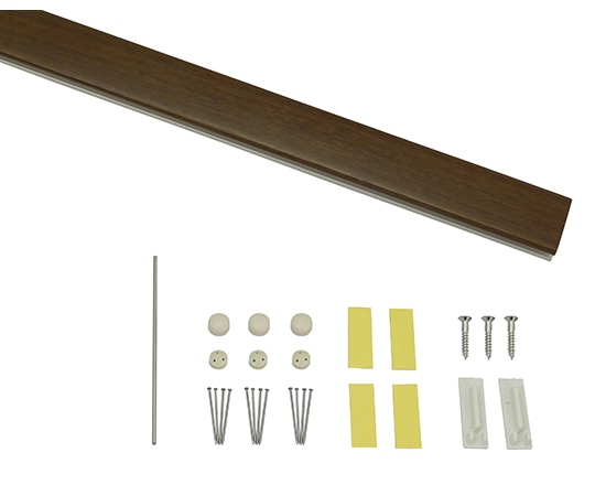 福井金属工芸 レールサンカラーズ レールのみ 木目調 ブラウン65cm RC65-2 1個（ご注文単位1個）【直送品】