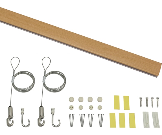 福井金属工芸 レールサンカラーズ Aセット 木目調 ライトブラウン100cm RC100A-3 1個（ご注文単位1個）【直送品】