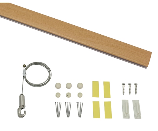 福井金属工芸 レールサンカラーズ Bセット 木目調 ライトブラウン65cm RC65B-3 1個（ご注文単位1個）【直送品】