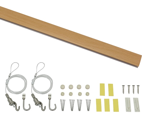 福井金属工芸 レールサンカラーズ Cセット 木目調 ライトブラウン100cm RC100C-3 1個（ご注文単位1個）【直送品】