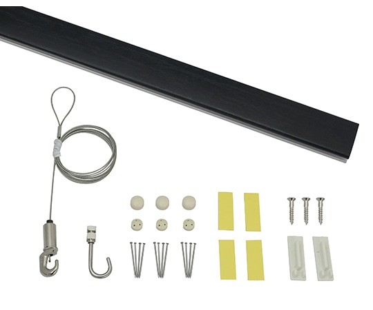 福井金属工芸 レールサンカラーズ Aセット 木目調 ブラック65cm RC65A-4 1個（ご注文単位1個）【直送品】