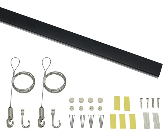 福井金属工芸 レールサンカラーズ Aセット 木目調 ブラック100cm RC100A-4 1個（ご注文単位1個）【直送品】