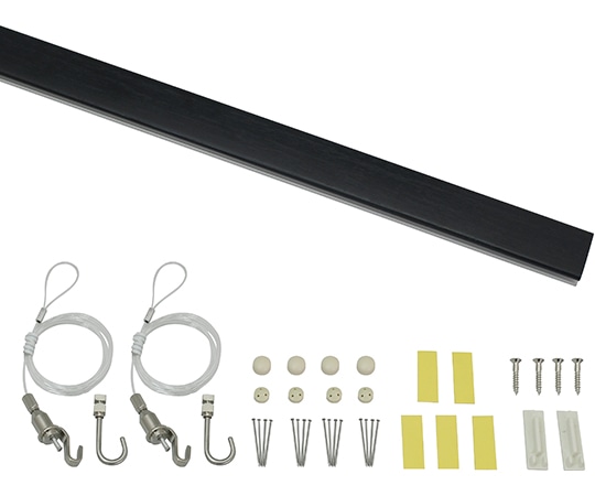 福井金属工芸 レールサンカラーズ Cセット 木目調 ブラック100cm RC100C-4 1個（ご注文単位1個）【直送品】