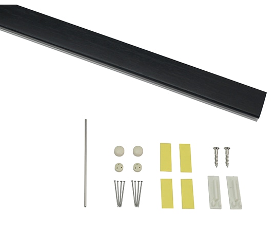 福井金属工芸 レールサンカラーズ レールのみ 木目調 ブラック30cm RC30-4 1個（ご注文単位1個）【直送品】