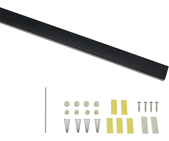 福井金属工芸 レールサンカラーズ レールのみ 木目調 ブラック100cm RC100-4 1個（ご注文単位1個）【直送品】