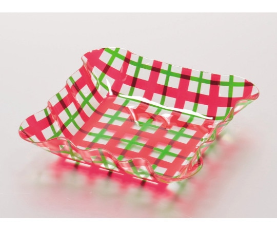 パール金属 アレンジDECO PETスクエアプレート SS チェック D-1147 1個(ご注文単位1個)【直送品】