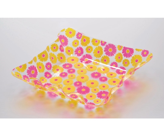 パール金属 アレンジDECO PETスクエアプレート L ガーベラ D-1154 1個(ご注文単位1個)【直送品】