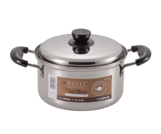 パール金属 NEWノウﾞェル ステンレス製両手鍋 18cm HB-116 1個（ご注文単位1個）【直送品】