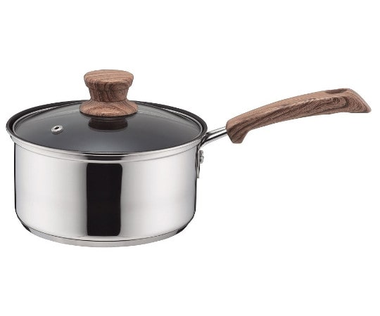 パール金属 ウッディパル 3層底ガラス蓋付片手鍋 16cm(内面ふっ素加工) HB-3175 1個（ご注文単位1個）【直送品】