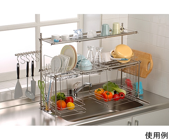 杉山金属 キチンとキッチン収納4段切替式(オプション付) KS-2717 1個（ご注文単位1個）【直送品】