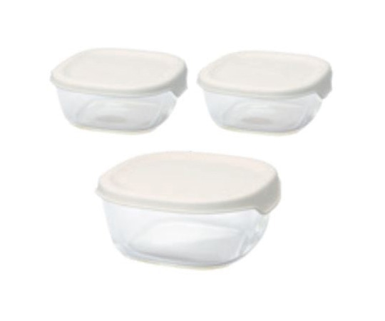 HARIO 耐熱ガラス製保存容器 ホワイト 3個×12セット KST-2012-OW 1箱（ご注文単位1箱）【直送品】