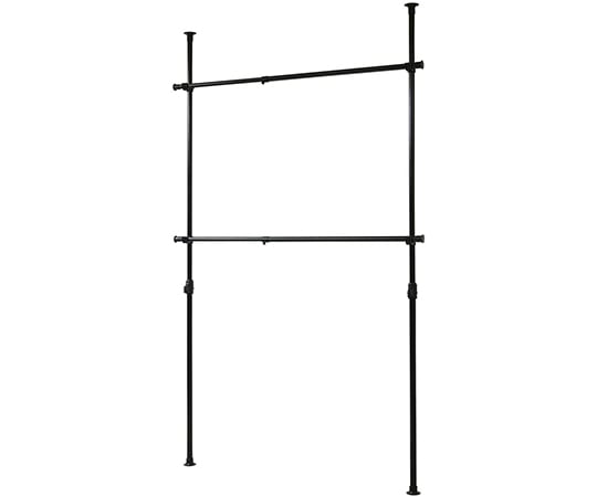 山善(YAMAZEN) 突っ張り式 ハンガーラック 2段 ブラック WJ-775(BK) 1台(ご注文単位1台)【直送品】