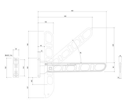 神栄ホームクリエイト 物干金物 バルコニー用 縦収納タイプ ステンカラー SK-46TMS-SC 1個(ご注文単位1個)【直送品】