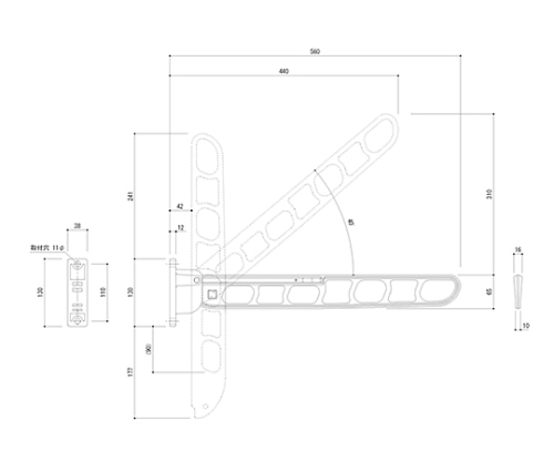 神栄ホームクリエイト 物干金物 バルコニー用 縦収納タイプ ホワイトクリーム SK-56TMS-WC 1個(ご注文単位1個)【直送品】