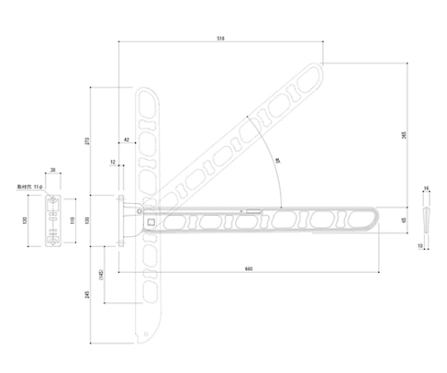 神栄ホームクリエイト 物干金物 バルコニー用 縦収納タイプ ステンカラー SK-66TMS-SC 1個(ご注文単位1個)【直送品】