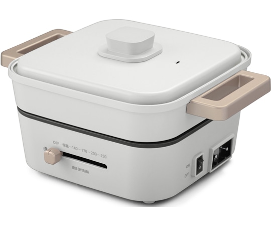 アイリスオーヤマ グリルなべ 3枚プレート ライトグレー IGU-P3-H 1個(ご注文単位1個)【直送品】