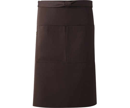 興栄繊商 ギャルソンミドルエプロン ダークブラウン フリー GA75 1枚(ご注文単位1枚)【直送品】