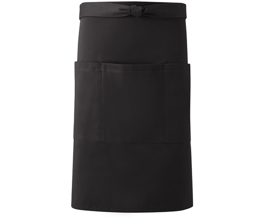 興栄繊商 和風ミドルエプロン ブラック フリー MW20 1枚(ご注文単位1枚)【直送品】