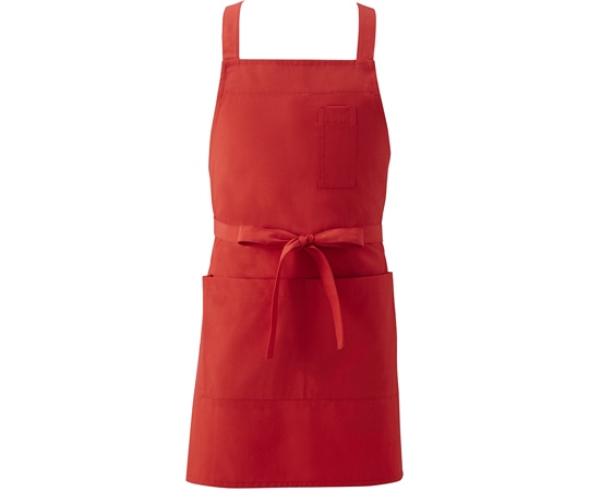 興栄繊商 胸当てエプロン レディース レッド フリー KI950 1枚(ご注文単位1枚)【直送品】