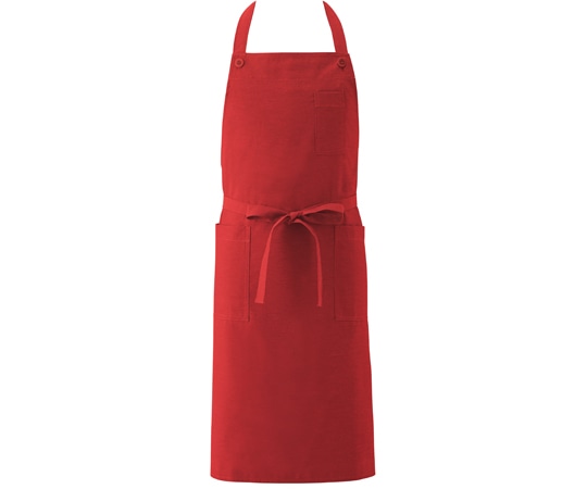 興栄繊商 胸当てエプロン レッド フリー KI750 1枚(ご注文単位1枚)【直送品】