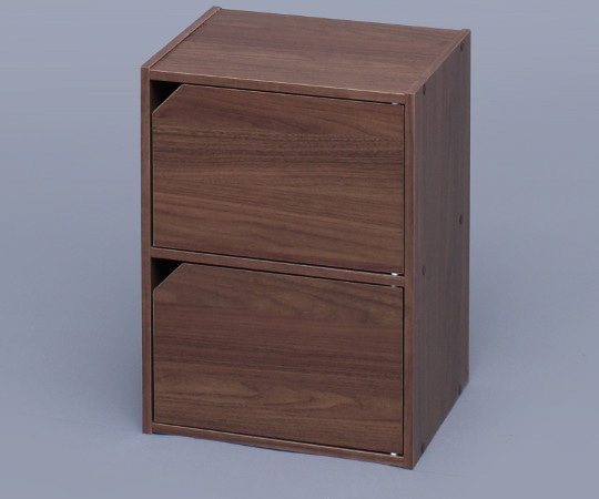 アイリスオーヤマ モジュールボックス 扉付タイプ ウォールナット MDB-2D 1個(ご注文単位1個)【直送品】