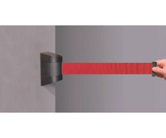 セーフラン安全用品 壁用ベルトパーテーション 赤 3m J0044 1個(ご注文単位1個)【直送品】