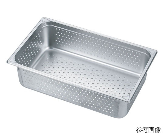 カンダ HG 18-8 ホテルパン穴明 1/2 100mm 7124PF 1個（ご注文単位1個）【直送品】