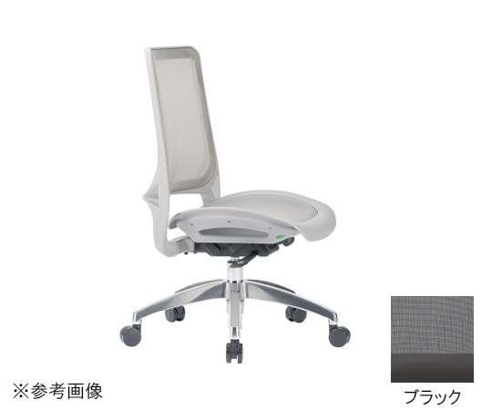 アイコ チェア ミドルバック肘なしタイプ フレーム:グレー 座・背:ブラック MS-1645GR(M12)BK 1個(ご注文単位1個)【直送品】