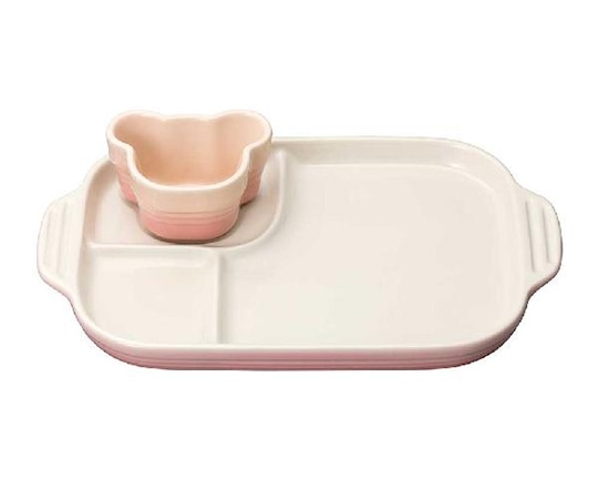 ル・クルーゼ ベビー・マルチプレート&ラムカン ミルキーピンク 9103490017607J 1個（ご注文単位1個）【直送品】