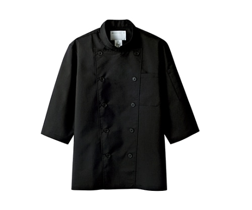住商モンブラン コックコート 男女兼用 7分袖 黒 6-837 S 1枚(ご注文単位1枚)【直送品】