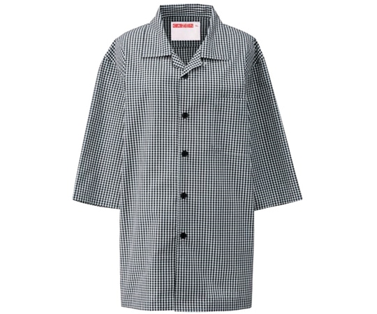 KAZEN シャツコート(男女兼用) ブラックxホワイト LL 419-25 LL 1枚（ご注文単位1枚）【直送品】