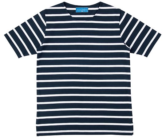 KAZEN ボーダーTシャツ ネイビーxホワイト SS HM22-48 SS 1枚（ご注文単位1枚）【直送品】