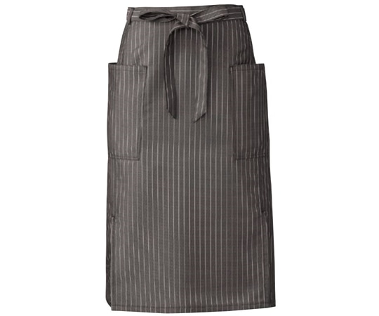 KAZEN 腰下エプロンミドル丈 ブラウンストライプ フリー APK488-S33 フリー 1枚（ご注文単位1枚）【直送品】