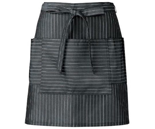 KAZEN サロンエプロン ブラックストライプ フリー APK492-S5 フリー 1枚（ご注文単位1枚）【直送品】