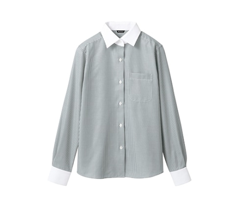 住商モンブラン シャツ レディス 長袖 グレーストライプ BV2201-6 17 1枚（ご注文単位1枚）【直送品】