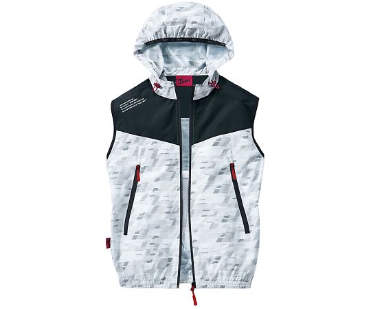 WHISEL(自重堂) マウンテンパーカータイプの空調服ベスト シルバーカモフラ L 54130 1枚(ご注文単位1枚)【直送品】