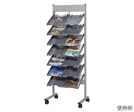 ナカキン パンフレットスタンド トレイタイプ PST-C207-GR 1個(ご注文単位1個)【直送品】