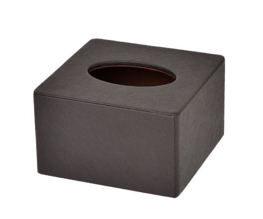 ハヤノ産業 ファインレザーシリーズ ティッシュボックス スクエア HG03BR ブラウン H61192BRN 1個（ご注文単位1個）【直送品】