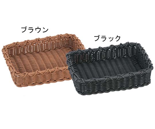 アズワン PP角型フードバスケット デコレートエッジ ブラウン 45型 VB-963-BR 1個（ご注文単位1個）【直送品】
