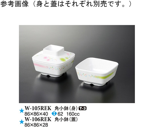 スリーライン 角小鉢(身) カラフルミスト 10個入 W-105REK 1袋（ご注文単位1袋）【直送品】