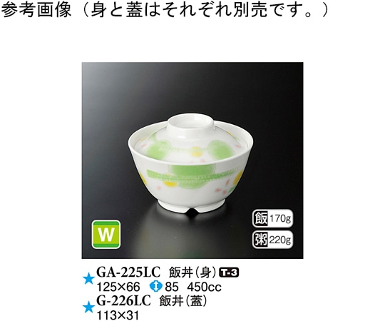 スリーライン 飯丼(身) エルシー 125×66mm 120個入 GA-225LC 1ケース（ご注文単位1ケース）【直送品】
