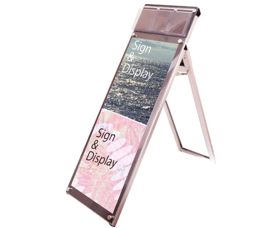 常磐精工 ポスター用スタンド看板 パンフレットケース付 A3縦縦ロウ片面 ブラック(屋内用) PSSKP-A3TTLKB 1台（ご注文単位1台）【直送品】