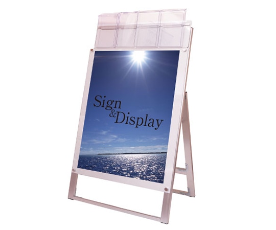 常磐精工 ポスター用スタンド看板 パンフレットケース付 B2片面 ホワイト(屋外用) PSSKP-B2KW-G 1台（ご注文単位1台）【直送品】