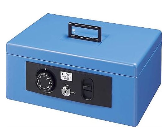 ライオン事務器 360x267x153mm 手提げ金庫(ブルー) EA961KA-2 1台（ご注文単位1台）【直送品】