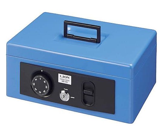 ライオン事務器 315x232x133mm 手提げ金庫(ブルー) EA961KA-3 1台（ご注文単位1台）【直送品】