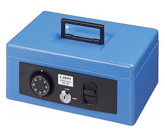 ライオン事務器 272x209x118mm 手提げ金庫(ブルー) EA961KA-4 1台（ご注文単位1台）【直送品】