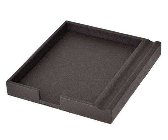 ハヤノ産業 ファインレザーシリーズ メモボックス ペン置き付き HG19BR ブラウン H61216BRN 1個（ご注文単位1個）【直送品】