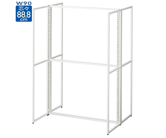 ストア・エキスプレス フォールディングスリット什器 両面 白 H135cm 61-777-99-2 1台（ご注文単位1台）【直送品】