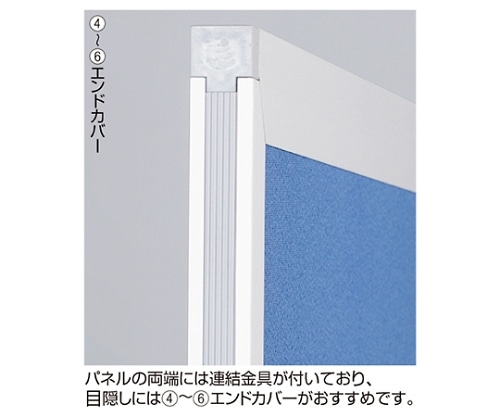 ストア・エキスプレス アルミパーティション 布張り フック連結タイプ用オプション H120cm用 エンドカバー 61-352-9-4 1枚(ご注文単位1枚)【直送品】