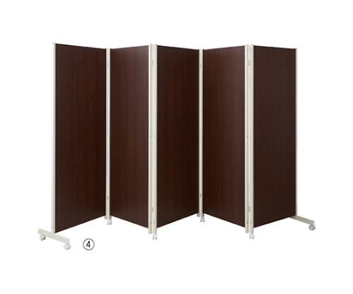 ストア・エキスプレス キャスター付きパーティションH180cm ダークブラウン 5連 61-353-10-4 1台(ご注文単位1台)【直送品】